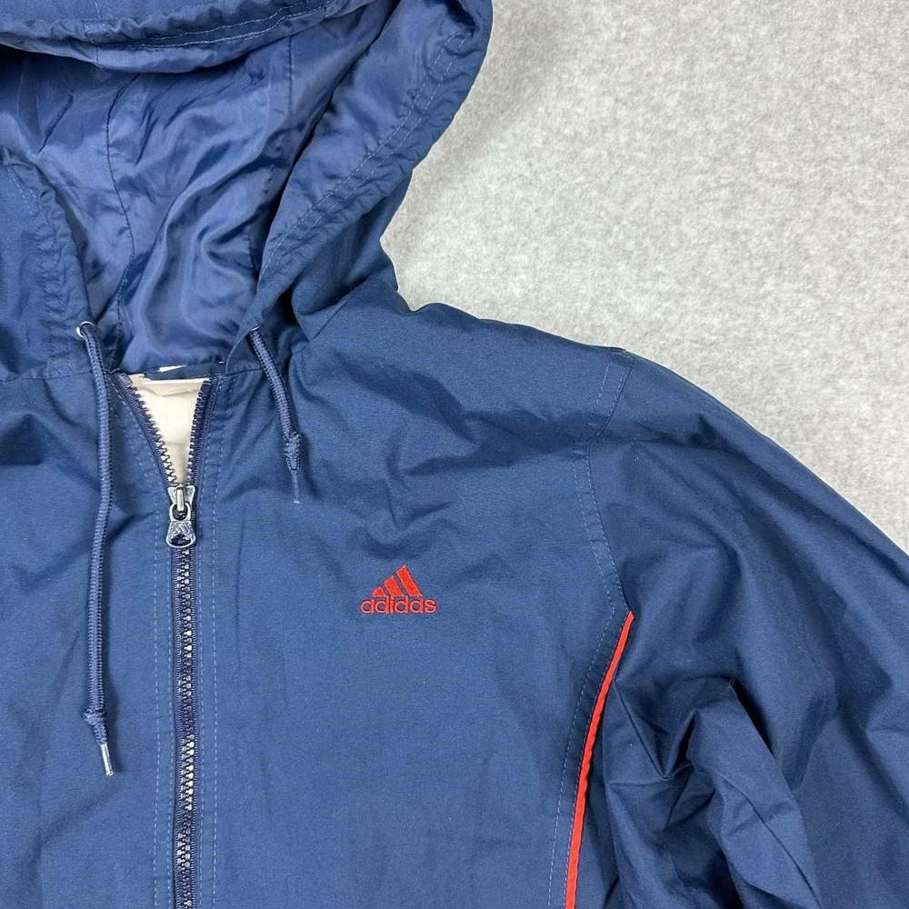 Adidas Vintage 2002 Windbreaker Jacket Navy Blue Orange Mens‎ Large AZF001